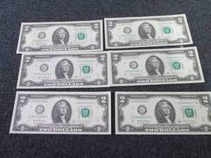 6- Nonsequential Uncirculated $2 Bi...