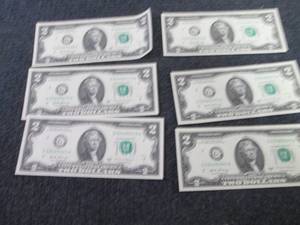 6- Nonsequential Uncirculated $2 Bi...