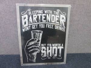 Metal Bartender Sign 16x12.5 inche...