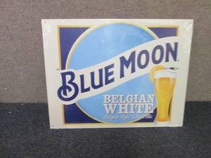 Metal Blue Moon Sign 16x12.5 inche...