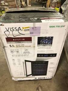 lot 6 image: Vissani 23.4 in. 50 Bottle, 154 Can, Wine and Beverage Cooler with Stainless Steel Door   Customer Returns See Pictures