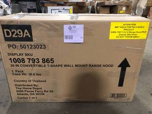 lot 30 image: 30 in. Convertible T-shape Wall Mount Range Hood  Customer Returns See Pictures