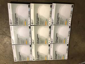 lot 47 image: Lot of Commercial Electric 11 in. 12.5-Watt Dimmable White Integrated LED Edge-Lit Round Flat Panel Flush Mount Ceiling Light Color Changing  Customer Returns See Pictures