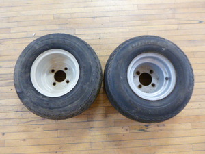 lot 28 image: 2 Trailer Tires on 4-Hole Rims