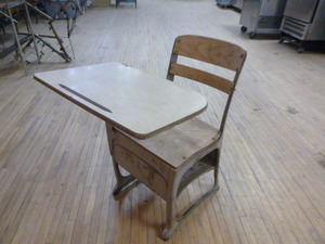 lot 92 image: Vintage School Desk