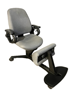 FIND YOUR PERFECT POSTURE MSRP $2500&nbspErgonomic Sit To Stand High Back Office Chair - Grey Cloth Color - Works Great 1st Pic Is A Stock Pic -Youtube shows how a similar chair works just like the one in this auction&nbsp