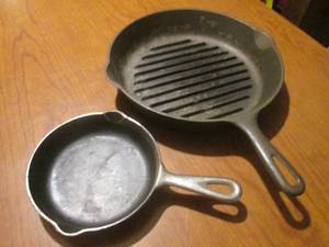 lot 29 image: (K) 2 Cast Iron Fry Pans...