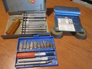 lot 49 image: (L) Driver Set, Hobby Knife Set and Scotch T-644 Molding Masker