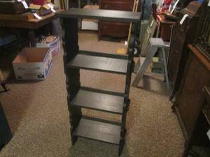 lot 112 image: (DLR) Vintage Wood Book Shelf 42 12 H x 18 W x 9 D