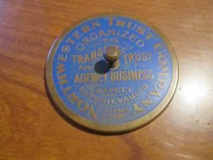 lot 202 image: (DLR) Vintage Northwestern Trust Company Paperweight St Paul Minn. 3 38 Wide
