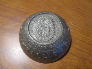 lot 203 image: (DLR) Vintage Stonewall Babbitt Paperweight United American Metals Co. Brooklyn NY - Chicago Ill - Indian Head on Top 3 Wide