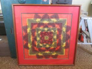 lot 218 image: (DLR) Vintage Framed Sam Grais Doodle 1970s 29 14 x 29 14 - See Photos For More Details