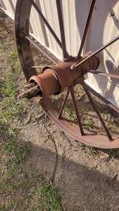 lot 158 image: Antique,Metal Wagon Wheel...With The Hub