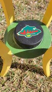 lot 171 image: Minnesota Wild Stool WAuthentic NHL Puck