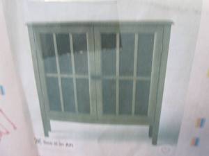 lot 2 image: Brand new in box Windham 2 Door Accent Cabinet (brown) Threshold