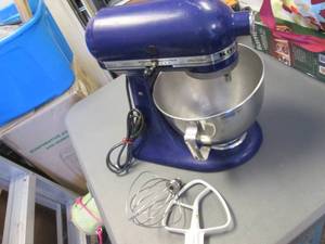 lot 20 image: Cobalt Blue and Stainless KitchenAid Ultra Power Stand Mixer