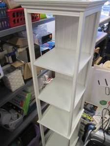 lot 51 image: Adorable 5ft Decorative Tower Shelf with semi-open tier display storage