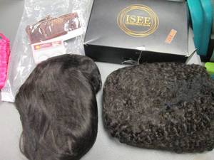 lot 62 image: Real Hair straight and tight curl wigs from Gabrielle and Isee