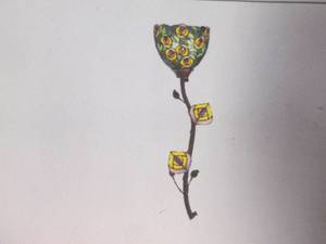 lot 303 image: River of Goods stained glass style Wallchiere or Sconce