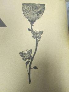 lot 304 image: River of Goods stained glass style Wallchiere or Sconce (wrong cord)