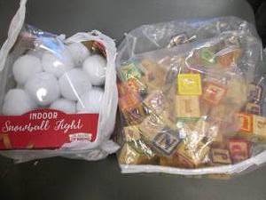 lot 313 image: Indoor Snowball Fight and Assorted size Wood learning blocks