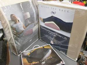 lot 330 image: Contour knee lift, leg wedge and seat cushion for your back.