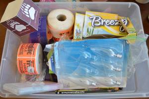 lot 139 image: Tub of Assorted Stationary Utility Supplies