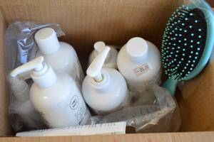 lot 141 image: Box of Hair Care Supplies