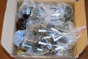 lot 170 image: Box of Glass Bottles & Spray Caps