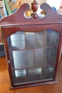lot 208 image: Vintage Wood Cabinet with Mirror