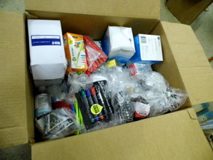 lot 17 image: Large Box full of assorted office supplies and more