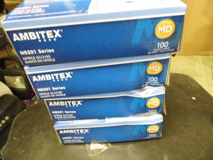 lot 34 image: 4 boxes of 100ct Nitrile size medium Protective Gloves
