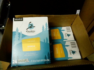 lot 103 image: Caribou Coffee case of 96ct light roast Day Break k-cups