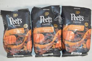lot 9 image: 3ct Peets Coffee Grounds Pumpkins Spice Flavor Best by 03262024