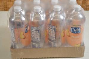 lot 112 image: Case of Super Chill Peach Flavored Sparkling Water Beverage Best by 01212023
