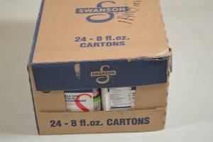 lot 474 image: Case of Swanson Chicken Broth 4-Packs - 24 Cartons Total&nbspBest by 07182023