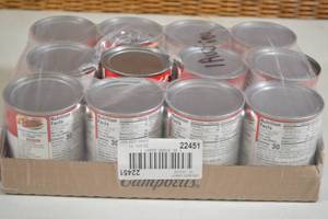 lot 462 image: Flat of Campbells Canned Beef Gravy - 12 Cans
