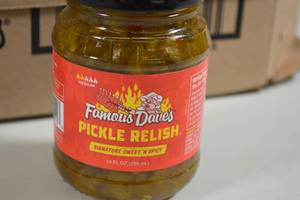lot 471 image: Case of Famous Daves Signature Sweet and Spicy Pickle Relish - 12 10oz Jars&nbspBest by 06142025