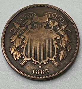 lot 4 image: 1865 Two Cent Piece