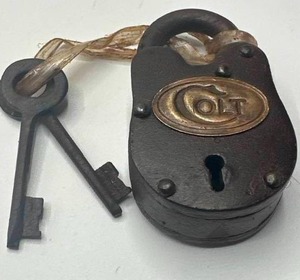 lot 38 image: Colt Padlock with 2 Working Keys (rusty)