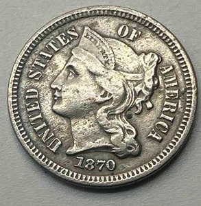 lot 48 image: 1870 Three Cent Nickel (high grade)
