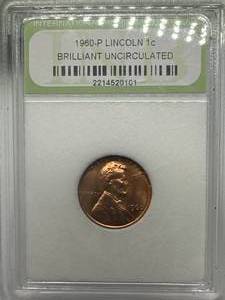 lot 58 image: 1960-D Brilliant Uncirculated Penny