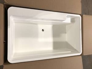 BigTub Utilatub Combo 40 in. x 24 in. 33 in. Polypropylene Floor Mount Utility Tub with Pull-Out Faucet in White  Customer Returns See Pictures