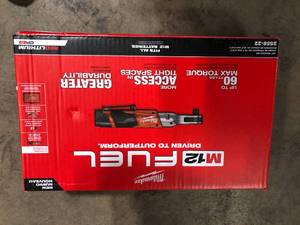 Milwaukee M12 FUEL 12V Lithium-Ion Brushless Cordless 12 in. Ratchet Kit W (2) 2.0Ah Batteries, Charger & Tool Bag   Customer Returns See Pictures
