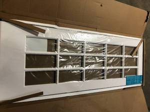 eightdoors 28 in. x 80 in. Clear Glass 15-Lite True Divided White Finished Solid French Interior Door Slab Customer Returns See Pictures
