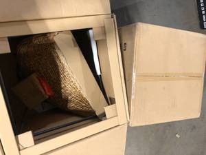 StyleWell Natural Woven Hyacinth Counter Stool with Low Back   Customer Returns See Pictures