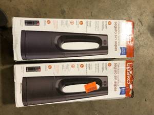 Lot of 2 Lasko Bladeless 1500W 28 in. Black Electric Oscillating Tower Ceramic Space Heater with Remote Control and Digital Display Customer Returns See Pictures