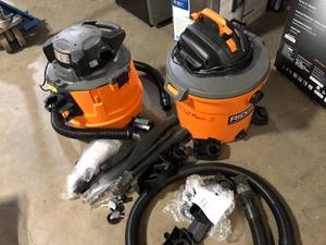 Lot of Assorted Ridgid WetDry Shop Vacs Various Sizes and Conditions Customer Returns See Pictures