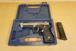 lot 1 image: Beretta 92FS Stainless 9mm Semi-Auto Pistol - 2 Magazines - USA Made