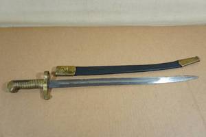 lot 26 image: Navy Arms Brass Handle Bayonet with Sheath